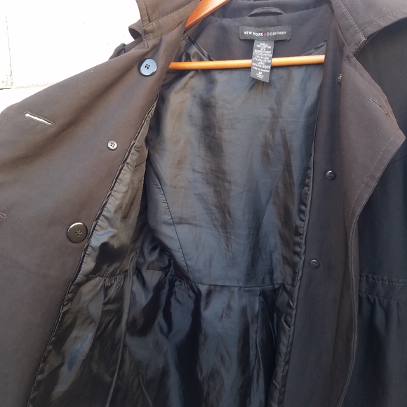 New York & Company Black Peplum Peacoat - Picture 8 of 8